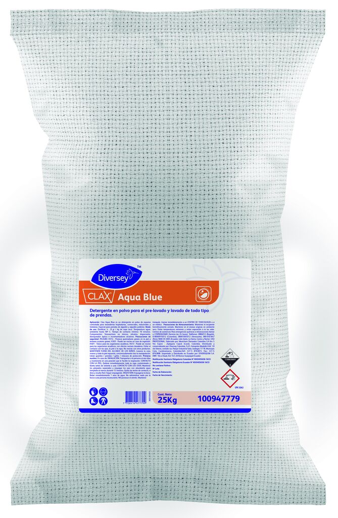 CLAX AQUA BLUE 25kg - Detergente en polvo para pre-lavado y lavado de todo tipo de tejidos